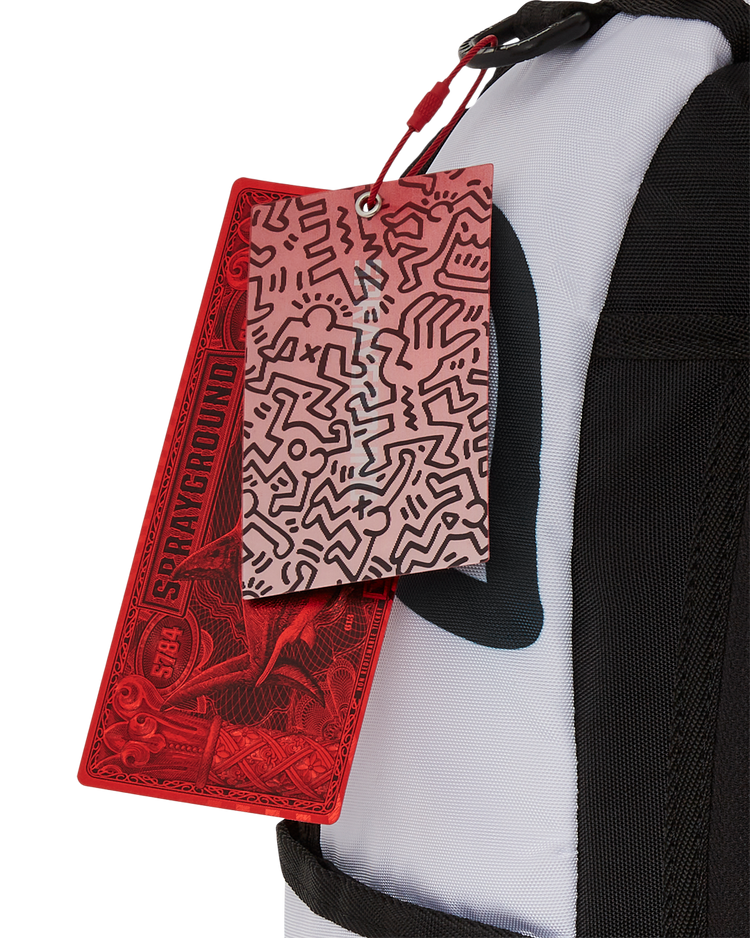 KEITH HARRING EMBOSSED 2 SHARK HANDBAG DLXSV BACKPACK