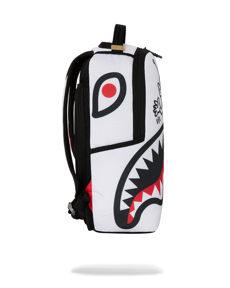 KEITH HARRING EMBOSSED 2 SHARK HANDBAG DLXSV BACKPACK