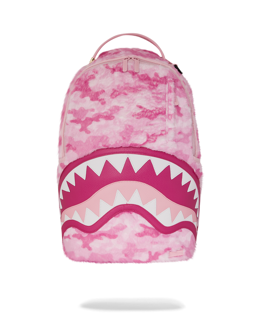 PINK CAMO FAUX FUR DLXSF BACKPACK