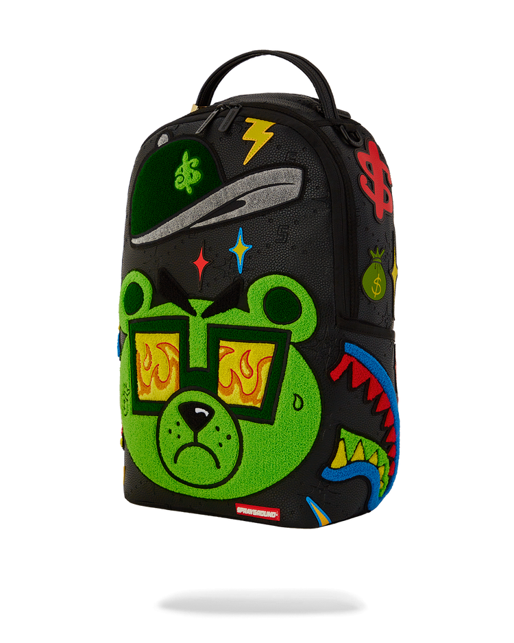 COLORFUL MONEY BEAR CHENEILLE DLXSV BACKPACK