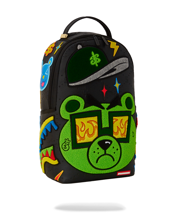 COLORFUL MONEY BEAR CHENEILLE DLXSV BACKPACK